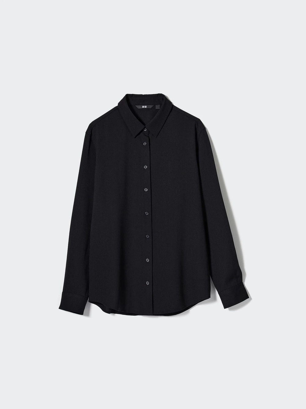 Uniqlo Black Button Down Shirt Women’s Small Long Sleeve Classic Workwear